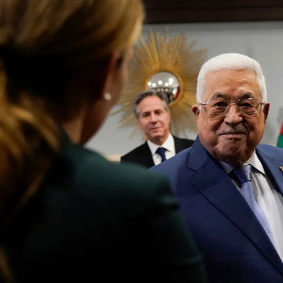 Palestinian Authority President Mahmoud Abbas meeting with U.S. Secretary of State Antony Blinken