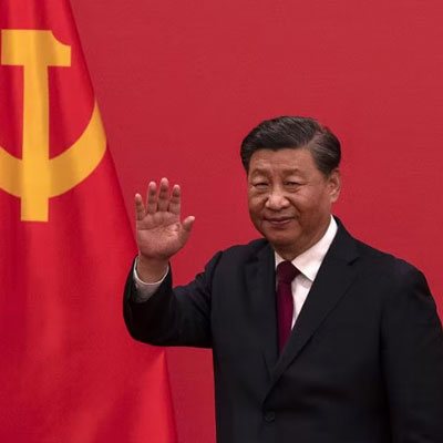 Chinese President Xi Jinping waving