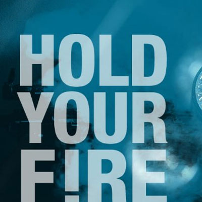 The Hold Your Fire Podcast Logo with a headshot of Richarch Atwood, the podcast's host