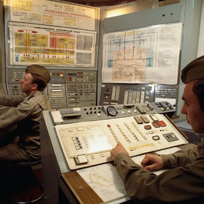 Inside the control room at a nuclear missile base outside Moscow in 1992