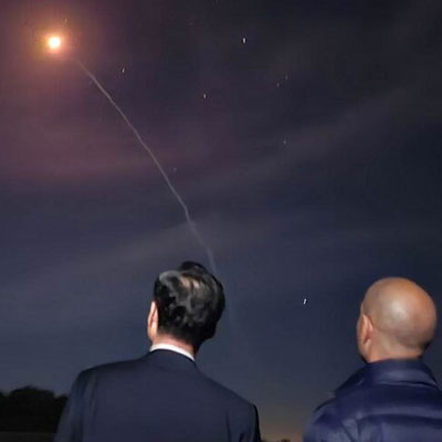 Heo Tae-keun and Vipin Narang at the Minuteman III intercontinental ballistic missile test launch