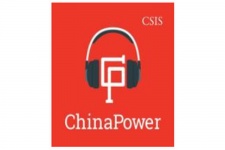Illustration of headphones over a C and P to represent China Power