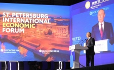 Russian President Vladimir Putin addresses the St. Petersburg International Economic Forum