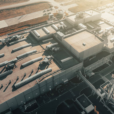 aerial view of factory