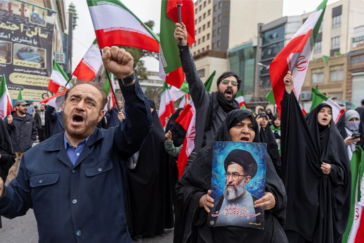Iranians protest against attacks on Iran by Israel and the United States on February 28, 2026 in Tehran, Iran. (Majid Saeedi/Getty Images)