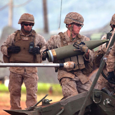 the military preparing gear