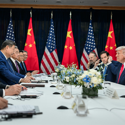 President Donald Trump meets with Chinese President Xi Jinping in Busan, South Korea, on Oct. 30, 2025. Photo credit: White House Photo by Daniel Torok via Flickr/Public Domain.